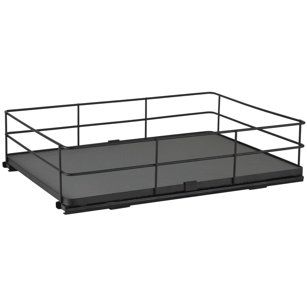 Organize It All Large Matte Black Slide Out Shelf Organizer